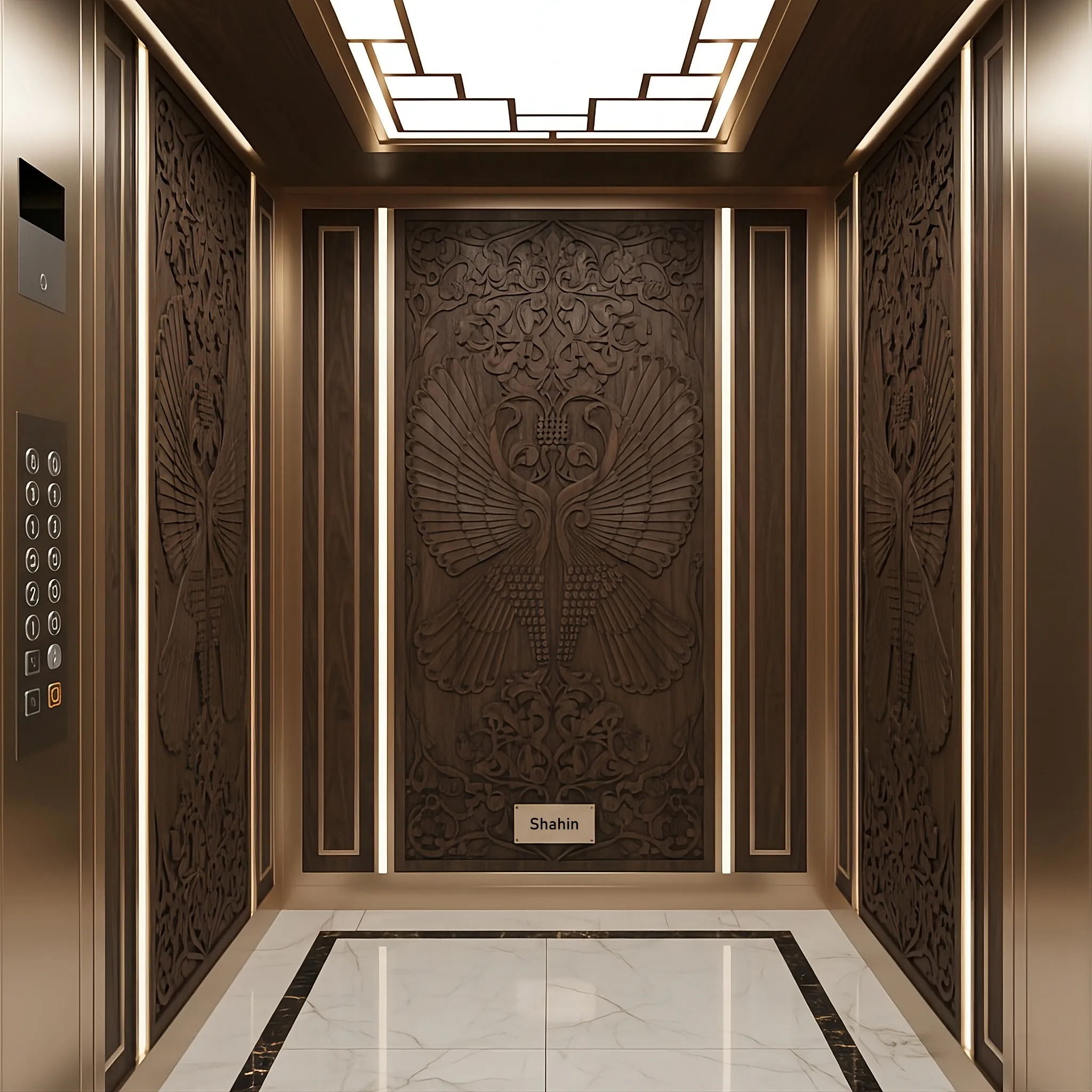 کابین آسانسور W-1410 _شاهین کابین