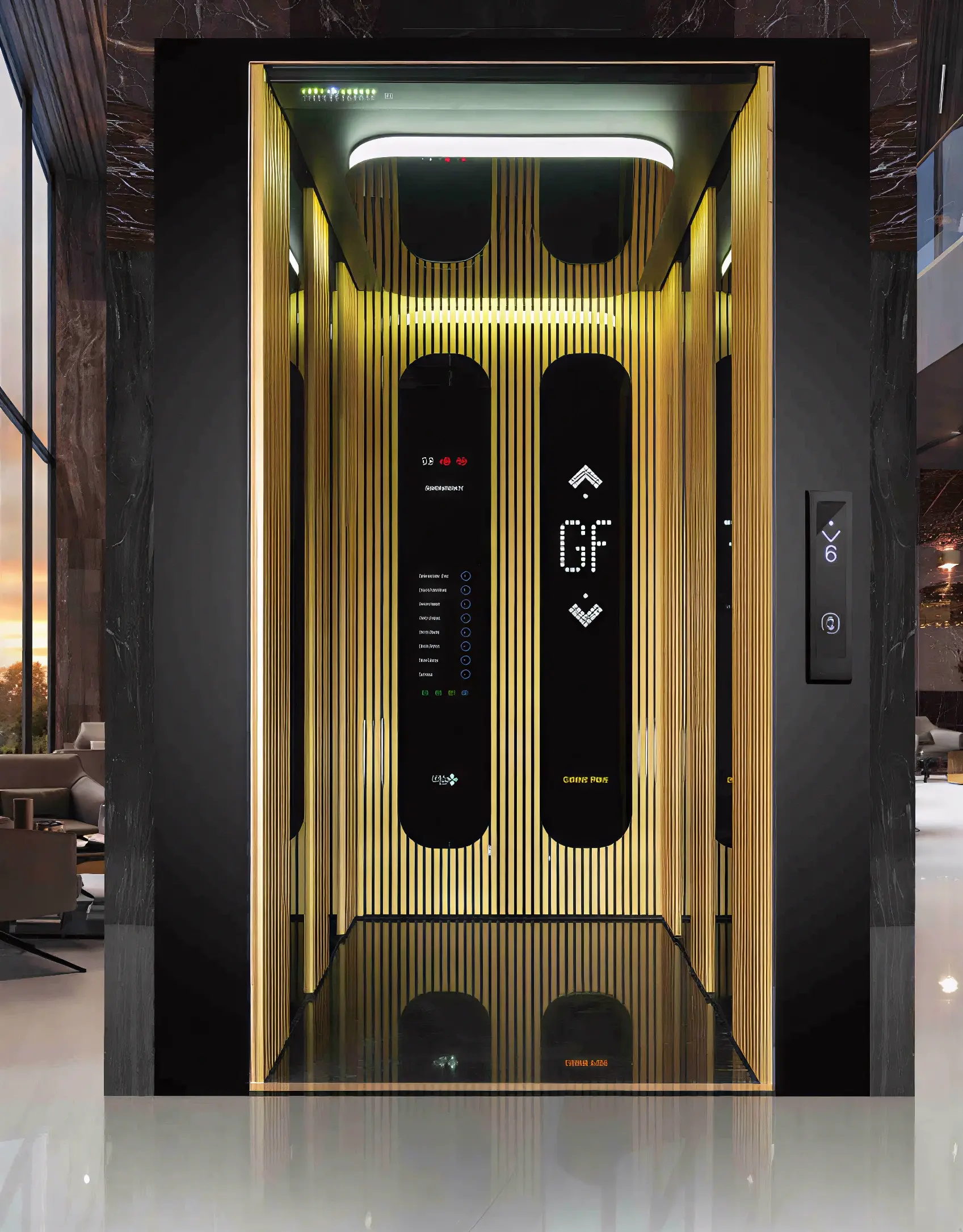 کابین آسانسور مدل گلدن لوکس_شاهین کابین