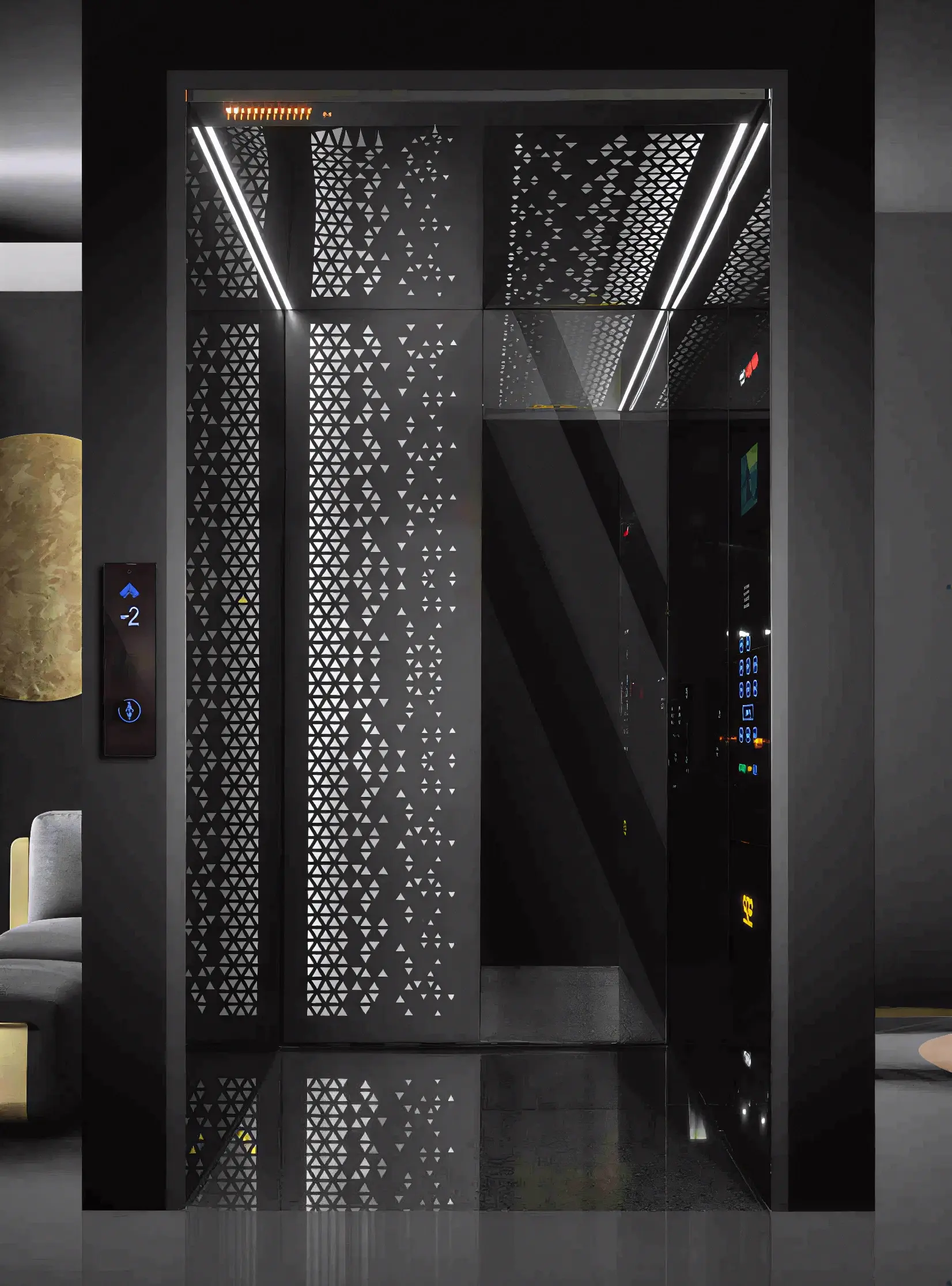 کابین آسانسور مدل نئوتک_شاهین کابین