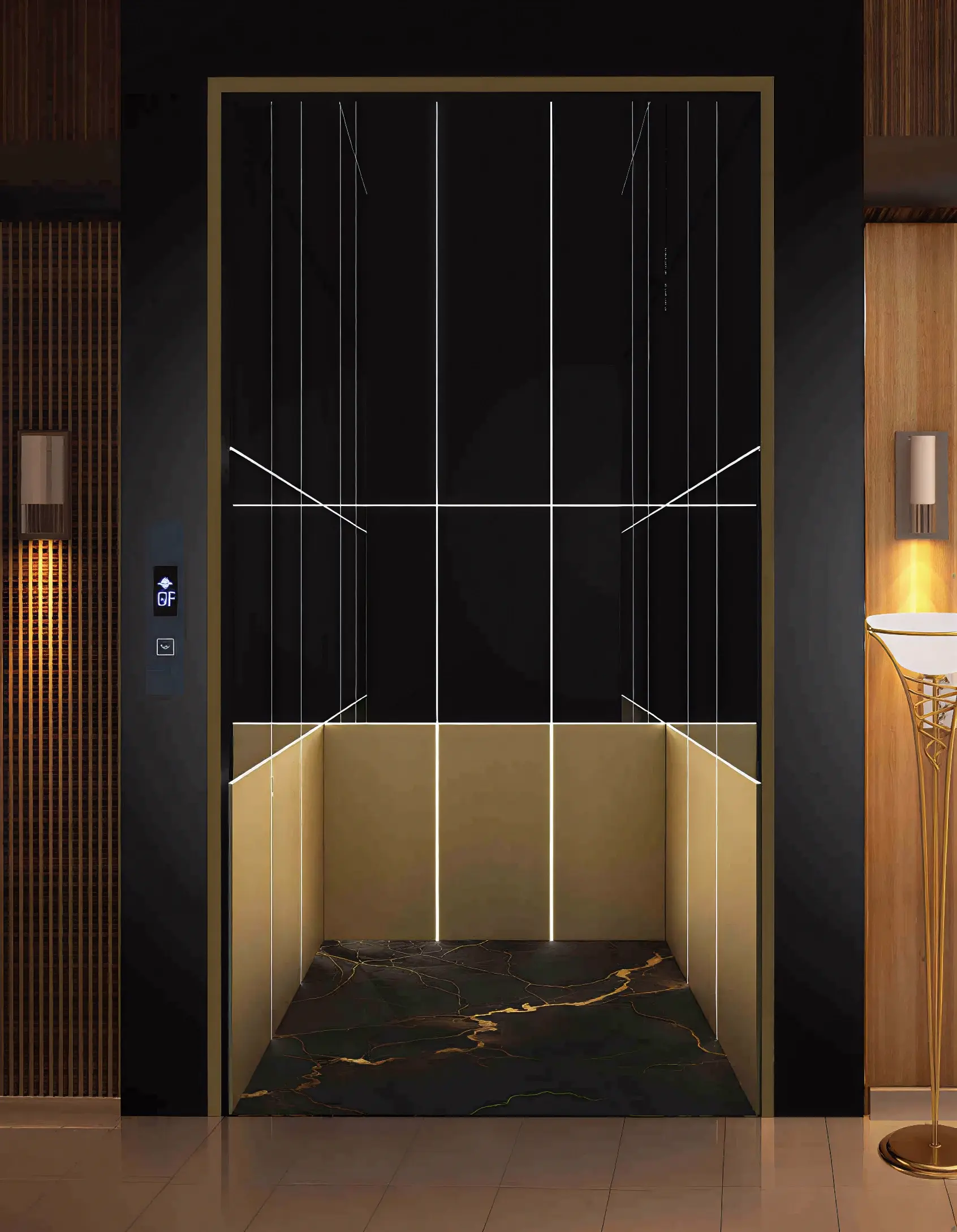 کابین آسانسور مدل بلک گلد_شاهین کابین